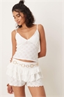 Шорты с рюшами и вышивкой артикул 148298929