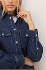 Джинсовая рубашка свободного кроя артикул 148882260