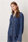 Рубашка из 100% хлопкового денима Msngo с завязками на шее артикул 151270414