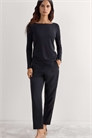 Топ из микромодала с длинными рукавами и лодочным вырезом артикул 154060345