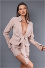 Рубашка с завязками спереди и глубоким вырезом артикул 153763777
