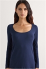Топ с длинными рукавами из микромодала и круглым вырезом артикул 154060810