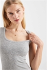 Без бретелек, бесшовная майка с ребристой отделкой и круглым вырезом артикул 153919018