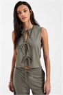 Топ без рукавов с завязками спереди co-ord артикул 153146775