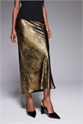 Юбка средней длины из металлизированной ткани с сатиновым блеском артикул 151897803