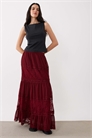 Многослойная юбка макси с кружевными вставками артикул 150505735