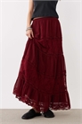 Многослойная юбка макси с кружевными вставками артикул 150505735