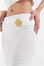 Макси-юбка пляжного фасона из трикотажа с высоким содержанием хлопка, с отворотом и золотыми металлическими элементами co-ord артикул 153490712