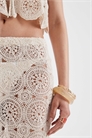 Макси-юбка для пляжа с цветочным узором, выполненным крючком, с волнистым краем и высоким содержанием хлопка co-ord артикул 153490729