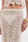 Макси-юбка для пляжа с цветочным узором, выполненным крючком, с волнистым краем и высоким содержанием хлопка co-ord артикул 153490729