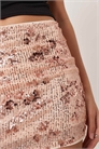 Мини-юбка с цветочным принтом, полностью покрытая пайетками артикул 150233969
