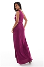 Макси-платье для подружки невесты из атласа с одним плечом и юбкой-парео артикул 150150126