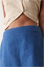 Мини-юбка из джинсовой ткани с оборками артикул 149753146