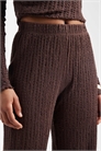 Комплект брюк с широкими брючинами и фактурной текстурой шоколадного цвета артикул 153716170