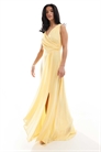Макси-платье для подружки невесты из шифона с перекрещивающимся вырезом спереди и юбкой с перекрещивающимся кроем артикул 141188888