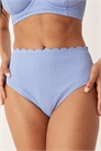 Бикини-трусики с высокой талией и гофрированной текстурой, украшенные волнистым краем артикул 141008140