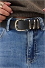 Пояс для джинсов из искусственной кожи с золотой пряжкой артикул 150937784