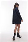 Мини-платье-рубашка темно-синего цвета артикул 141380389