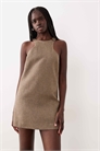 Приталенное мини-платье без рукавов артикул 154169393