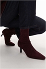 Ботильоны из замши на каблуке с заостренным носком артикул 151998080