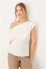Топ с асимметричной сборкой по бокам артикул 150177833