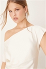 Топ с асимметричной сборкой по бокам артикул 150177833