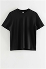 Свободная футболка с короткими рукавами черного цвета артикул 150204989