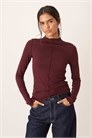 Топ с длинными рукавами и волнистым краем, бордового цвета артикул 151270417