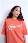 Футболка с крупным принтом «Гавана» и стежком «вип» артикул 150560477