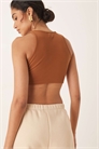 Кроп-топ с воротником-стойкой артикул 149561369