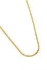 Колье с плоской змеиной цепочкой из нержавеющей стали с 18-каратным золотым покрытием артикул 136438088
