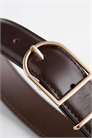 Кожаный ремень с золотой пряжкой артикул 153911872