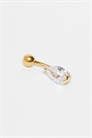 Бар для пупка из позолоченной стали с кристаллом в форме капли артикул 148077063