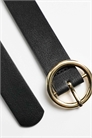 Ремень с пряжкой в виде золотого круга артикул 126253620