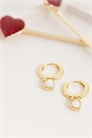 Серьги-кольца с подвеской в форме сердца артикул 153816910