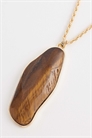 Кулон из полудрагоценного камня «тигровый глаз» на длинной цепочке артикул 153910107