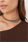 Колье-чокер с тремя рядами искусственных кристаллов артикул 151523002