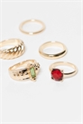 Набор из 5 изящных колец с искусственными камнями артикул 154100829