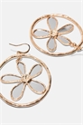 Серьги-кольца с цветочным мотивом артикул 155526817