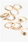 Набор из 9 колец со стразами, золотого цвета артикул 151648633