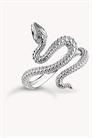 Серебряное кольцо в виде змеи, манящее романтикой артикул 154286632