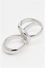 Двойное кольцо с фиксированной конструкцией, серебристого цвета артикул 149103503