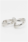 Двойное кольцо с фиксированной конструкцией, серебристого цвета артикул 149103503