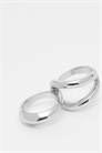 Двойное кольцо с фиксированной конструкцией, серебристого цвета артикул 149103503