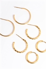 Набор смешанных сережек-колец из нержавеющей стали с позолотой в золотой упаковке артикул 152356970