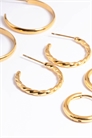 Набор смешанных сережек-колец из нержавеющей стали с позолотой в золотой упаковке артикул 152356970