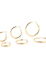 Набор из 3-х больших базовых сережек-колец Lovisa из нержавеющей стали с водостойким золотым покрытием артикул 150794158