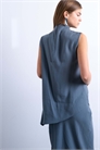 Туника с асимметричным подолом и драпировкой из ткани «купро» артикул 152354501