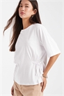 Топ с завязками на талии и короткими рукавами артикул 149518267