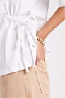 Топ с завязками на талии и короткими рукавами артикул 149518267